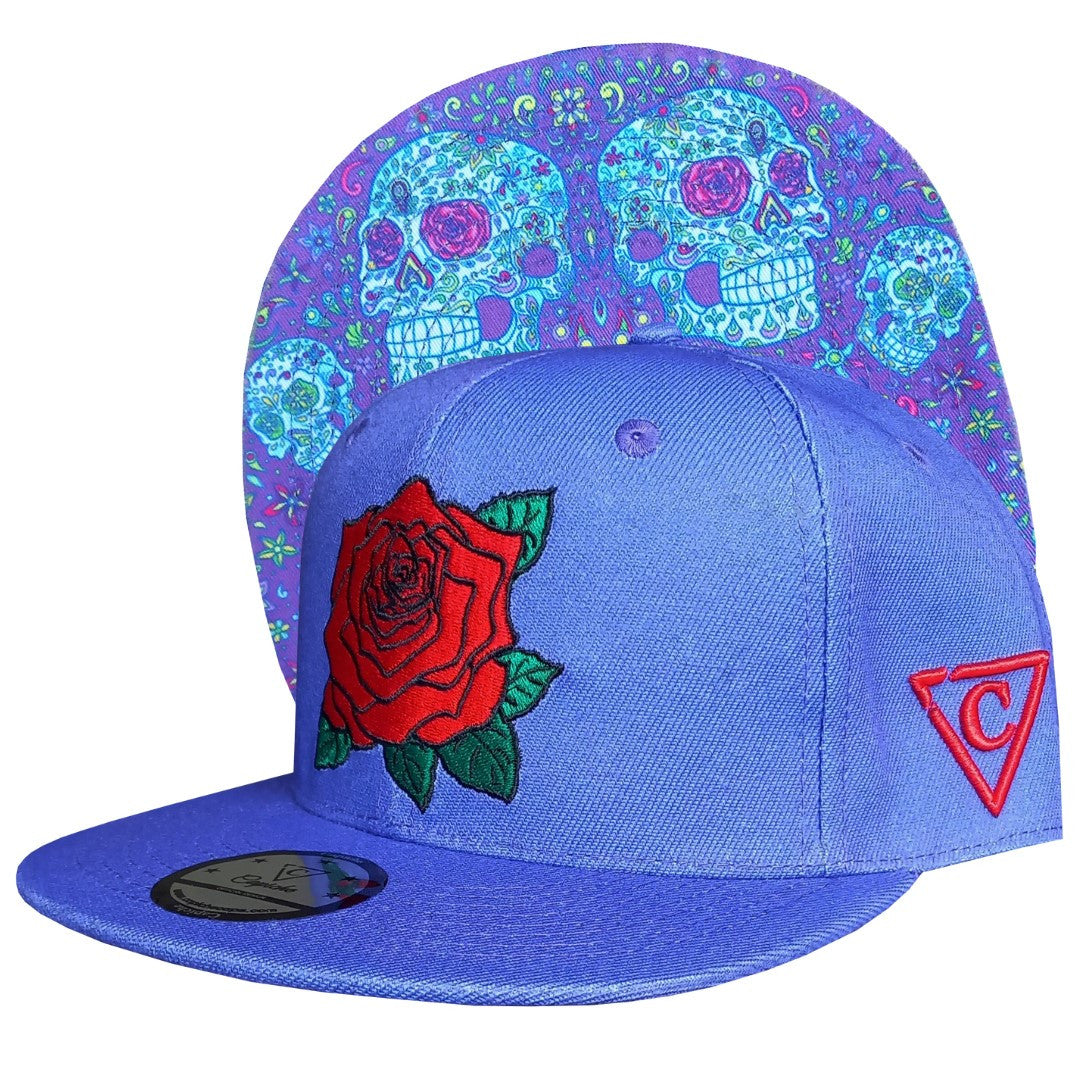 Day Of The Dead 1 Snapback - Purple - Capiche Caps Purple