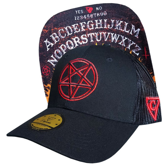 Daniel Engelson x Capiche Collab Trucker Cap - Grind With Your Demons - Capiche Caps Black