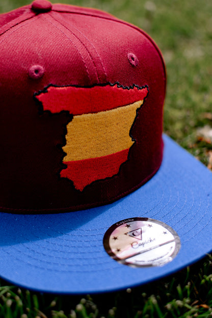 European Championship Spain Dark Red Snapback Baseball Cap Blue Brim (13).jpg