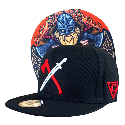 Viking Red/White Snapback - Black - Capiche Caps Black