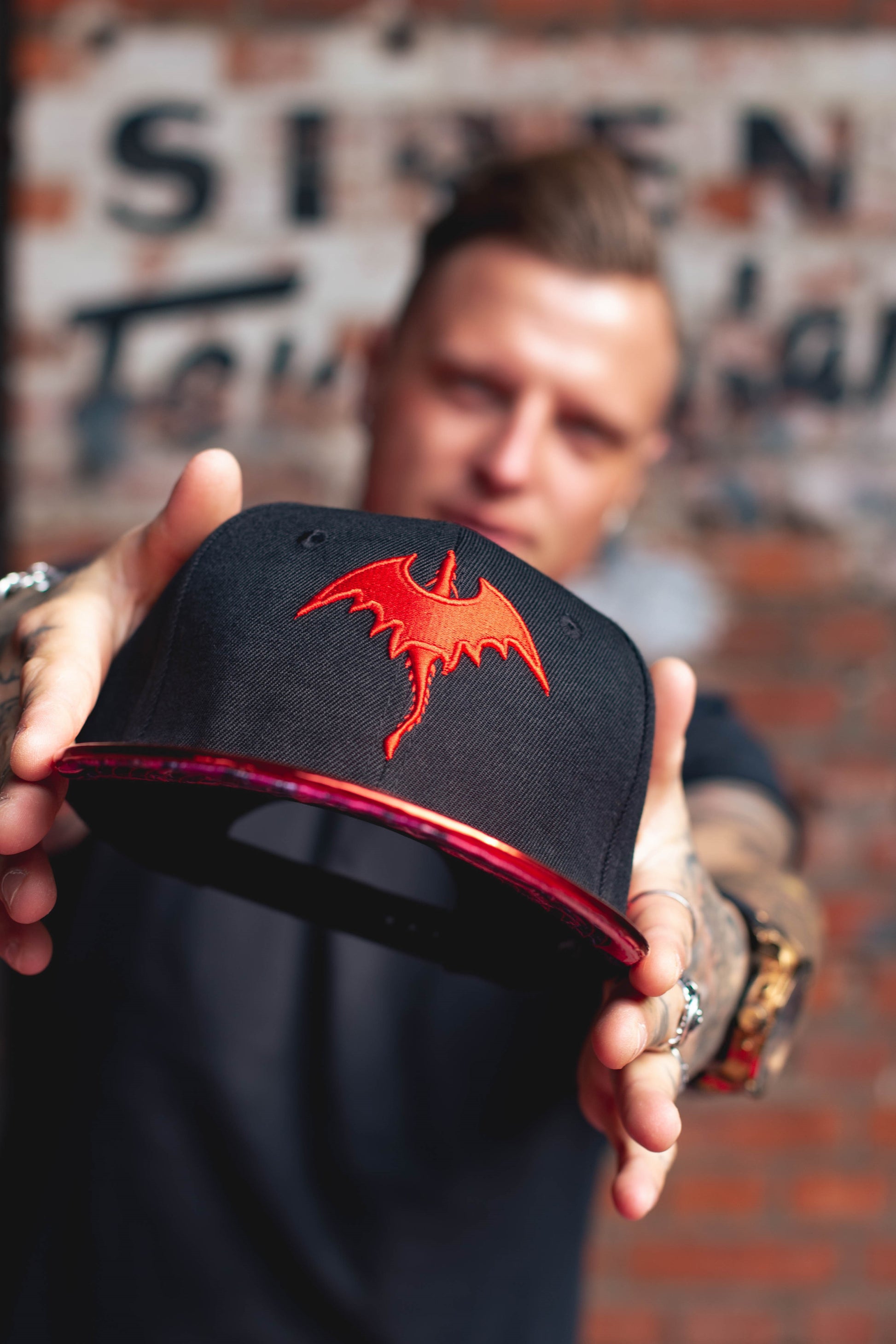 Blue & Red Dragon Metallic Snapback Set - Capiche Caps Black