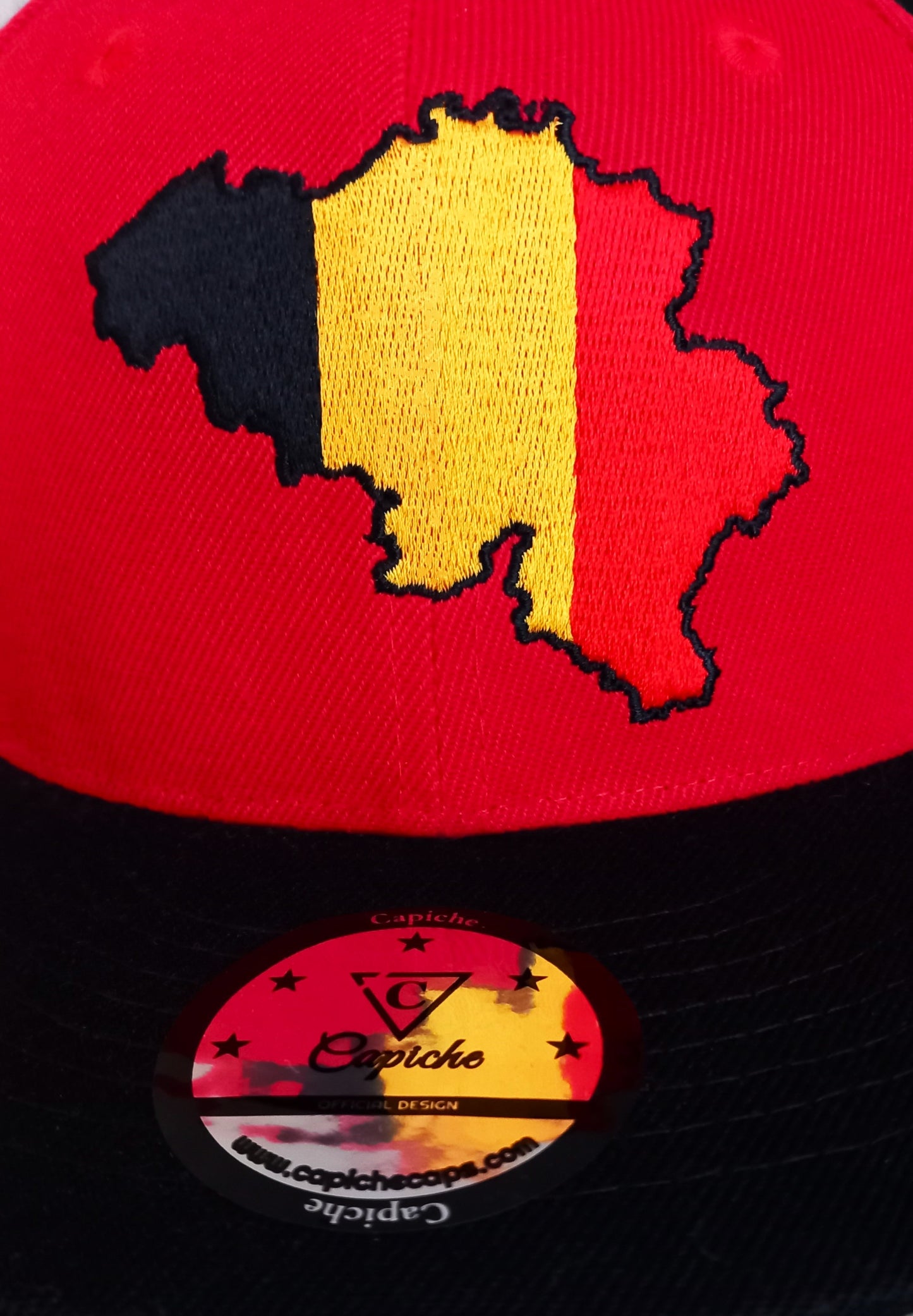 European Championship Belgium Red Snapback Baseball Cap Black Visor (6).jpg