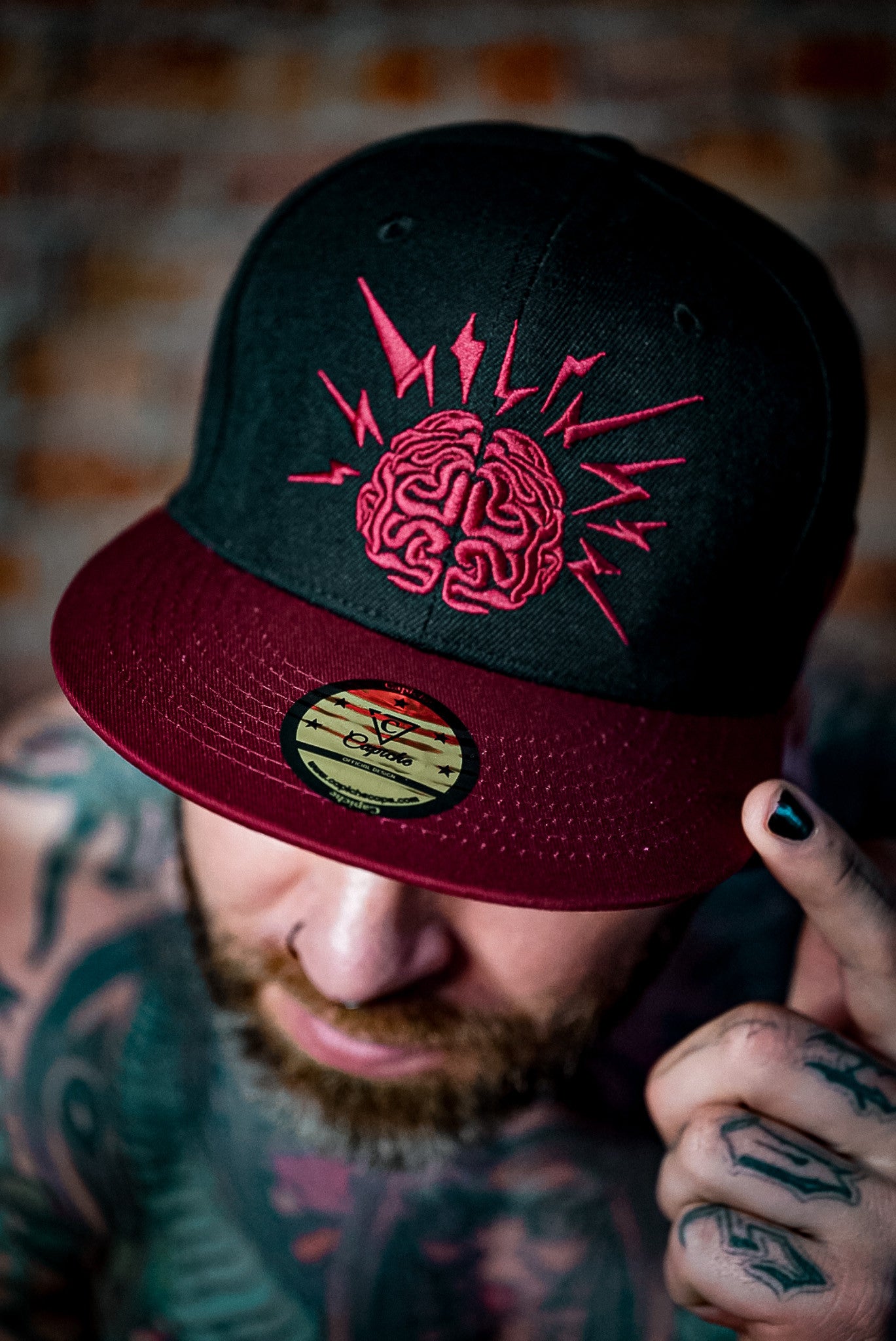 Masterminds Snapback - Black/Dark Red - Capiche Caps Mastermind