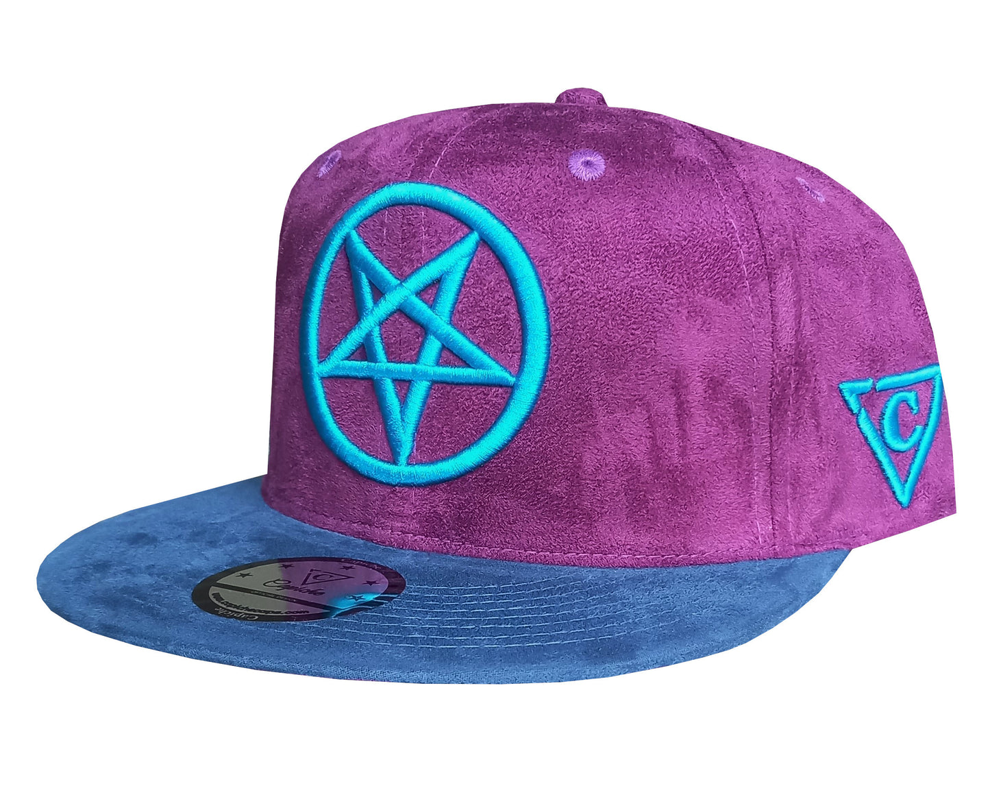 Cursed Family Snapback - Purple/Blue Suede - Capiche Caps Purple