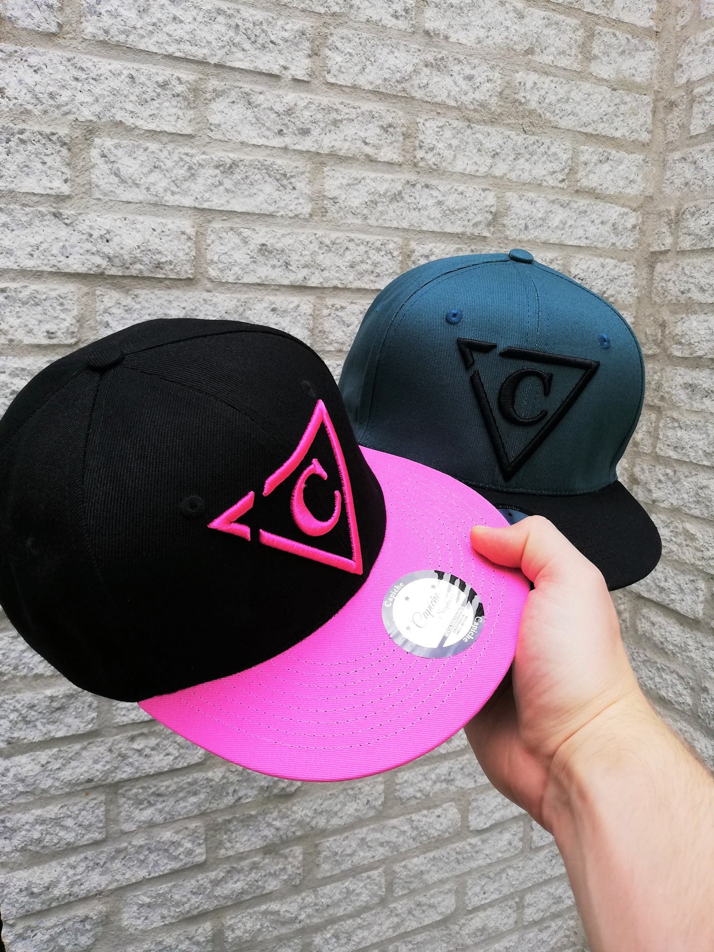 The Grid Snapback - Black/Pink - Capiche Caps Black