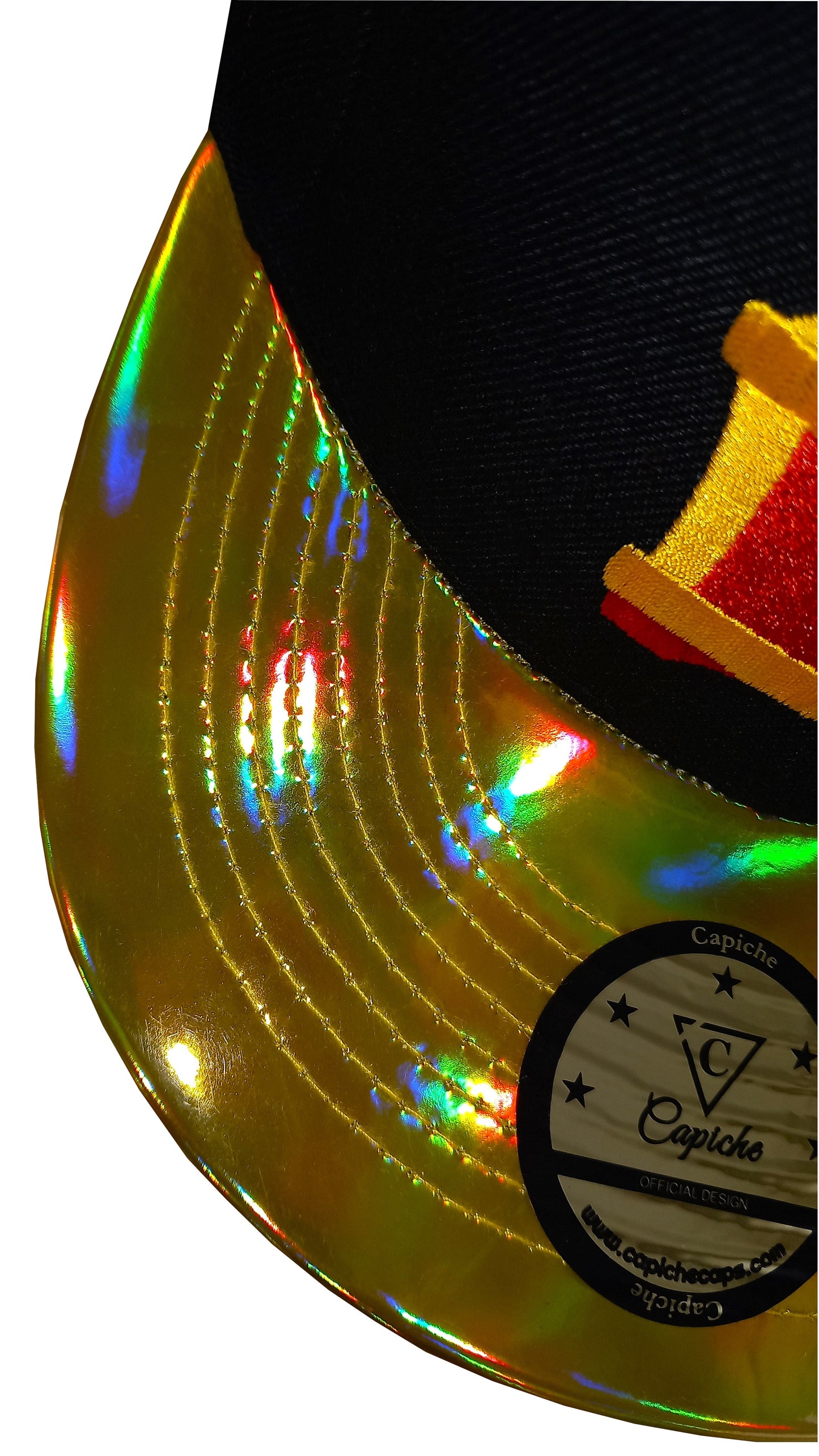 Go For Gold Snapback - Black/Gold Holographic - Capiche Caps Black