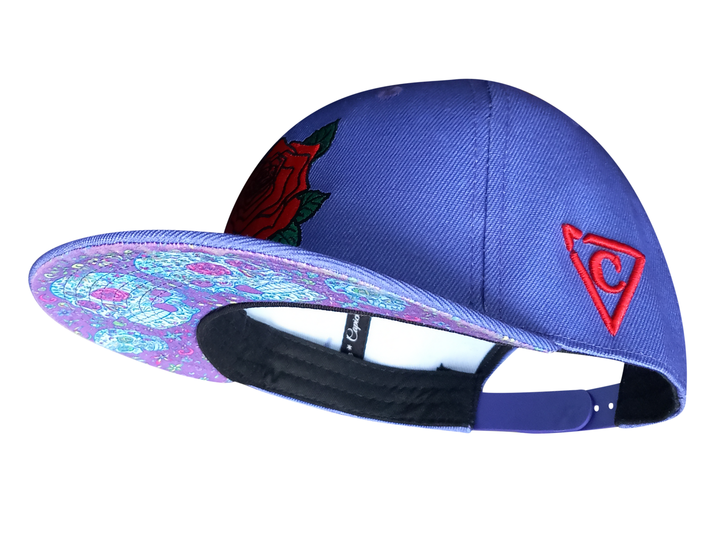 Day Of The Dead 1 Snapback - Purple - Capiche Caps Purple