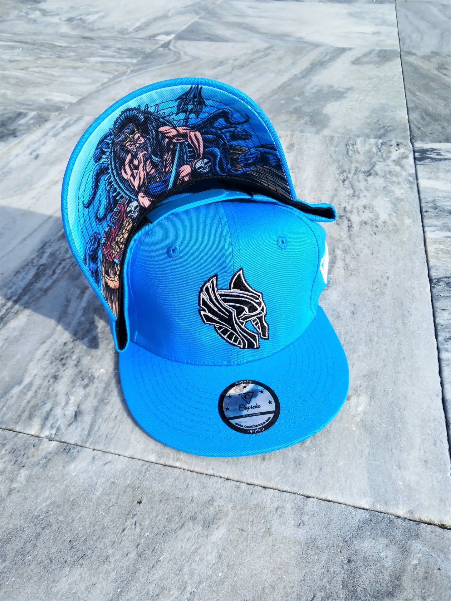 Njord Snapback - Blue - Capiche Caps Norse Mythology