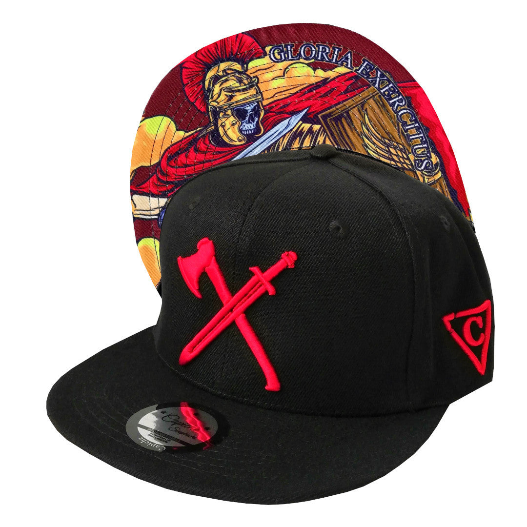 Capiche Roman Soldier Snapback Cap Black Red Warrior (1).jpg