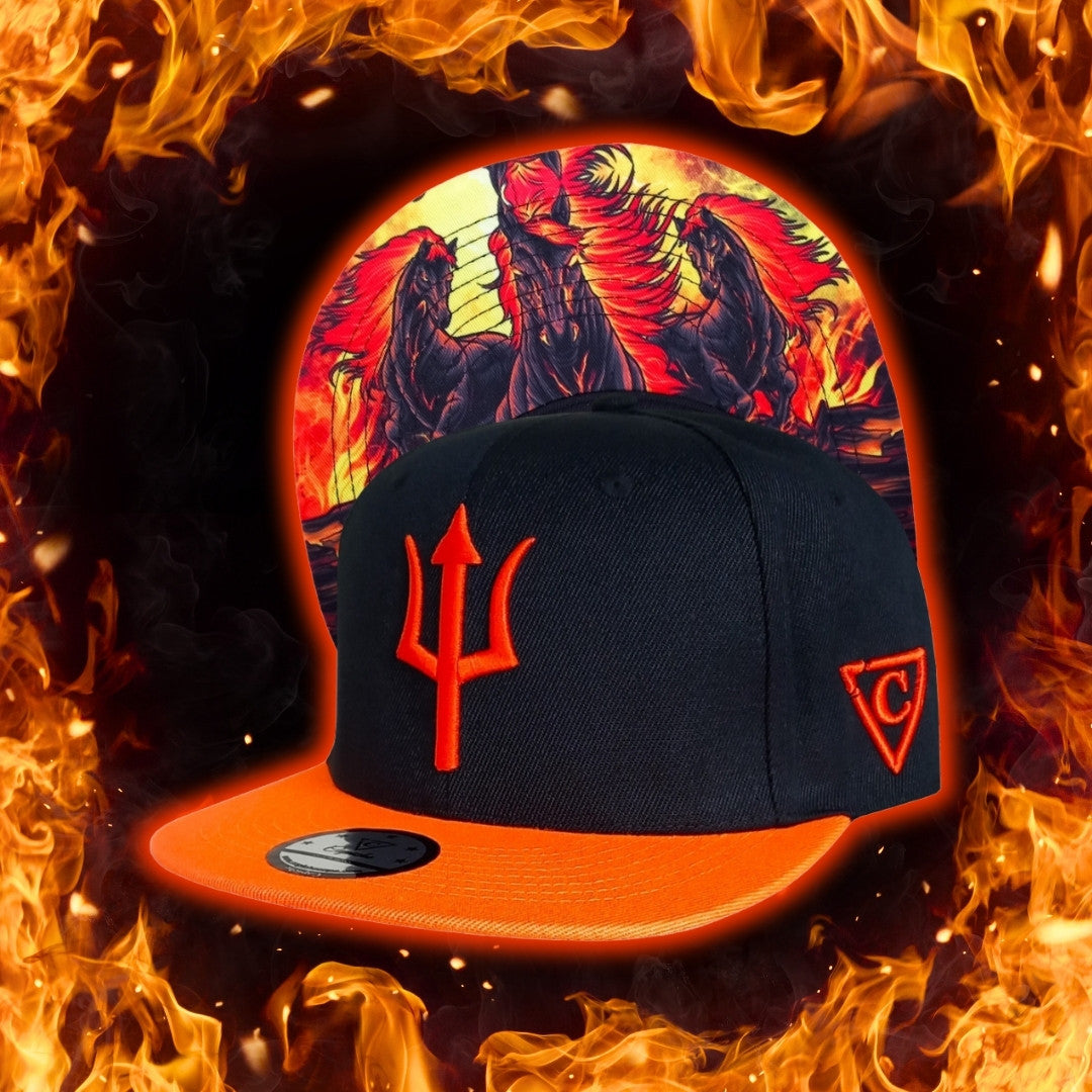 Black Orange Snapback Baseball Cap Aethon Capiche Caps (6).jpg