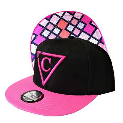 The Grid Snapback - Black/Pink - Capiche Caps Black