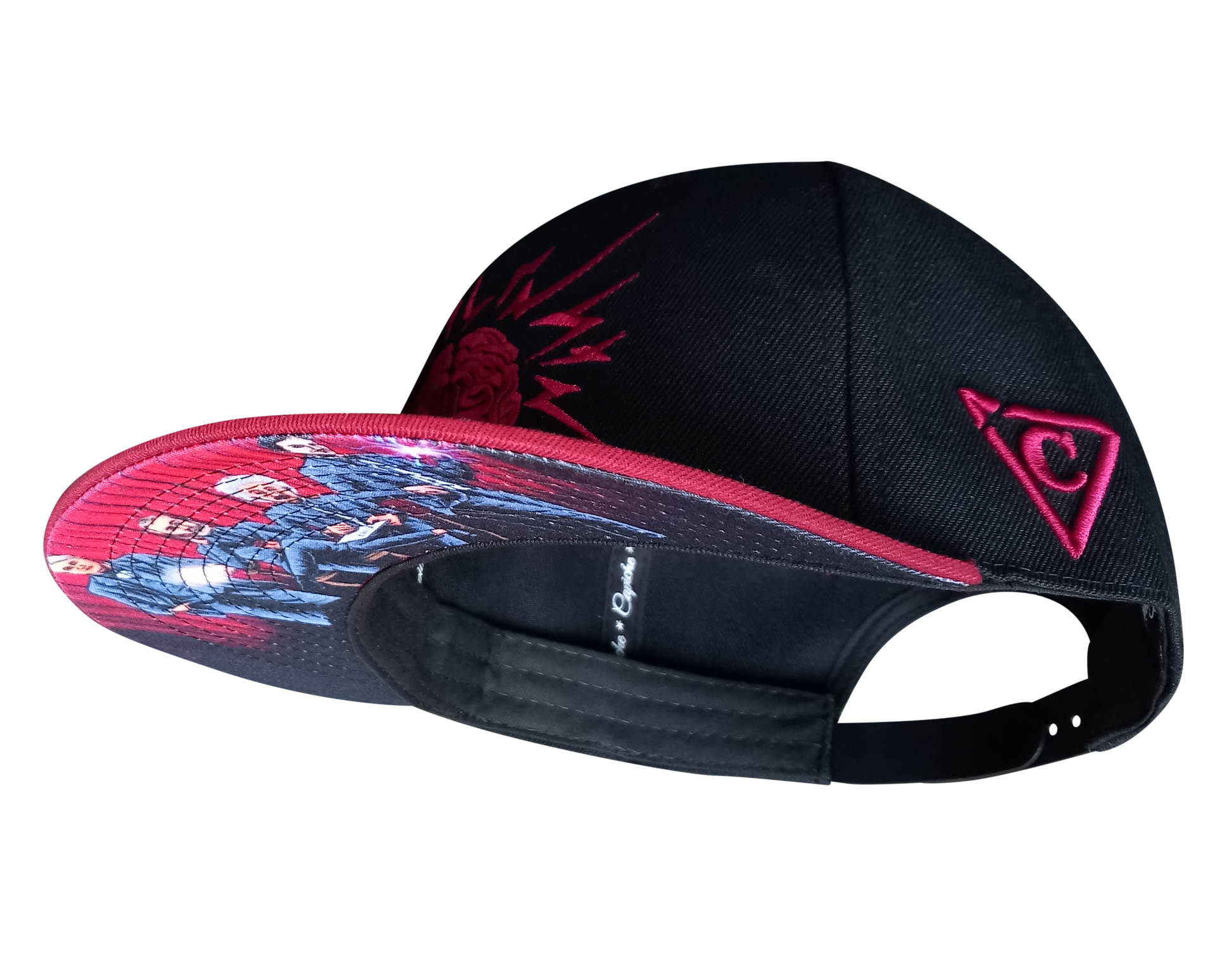 Masterminds Snapback - Black/Dark Red - Capiche Caps Mastermind