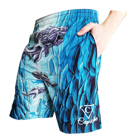 Dunkleosteus Swim Short - Blue - Capiche Caps Swimming shorts