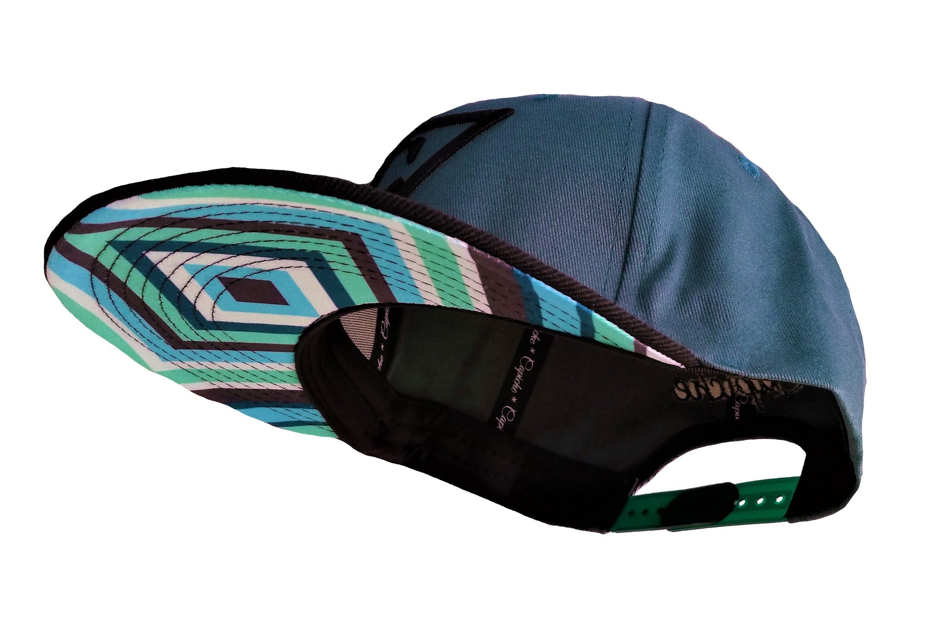 The Diamond Snapback - Teal/Black - Capiche Caps Black