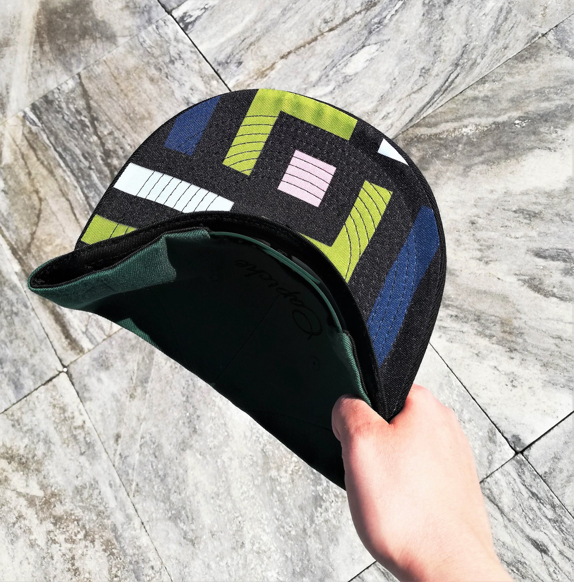 The Square Snapback - Green/Black - Capiche Caps Black