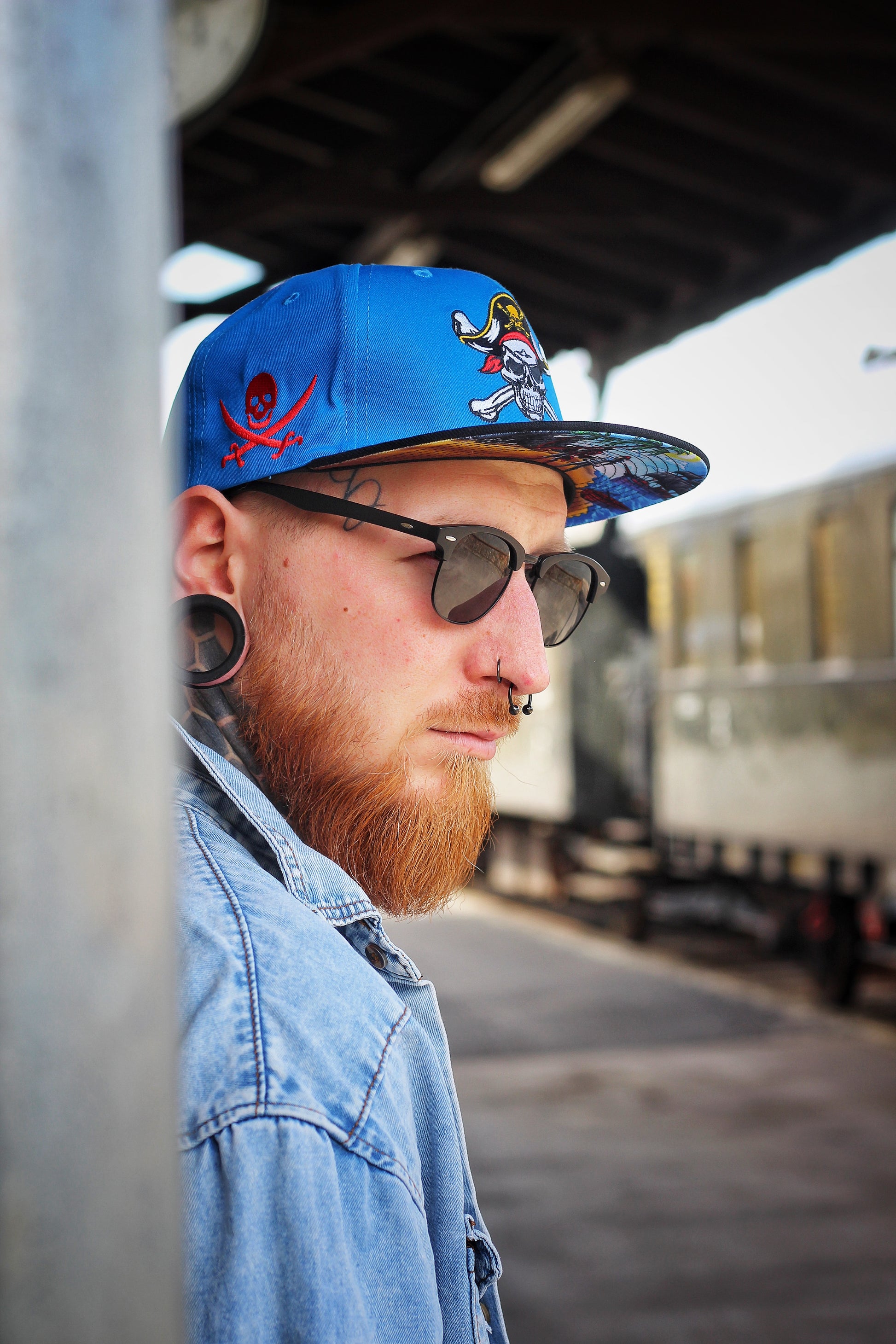 Treasure Hunting Snapback - Blue/Black - Capiche Caps Black