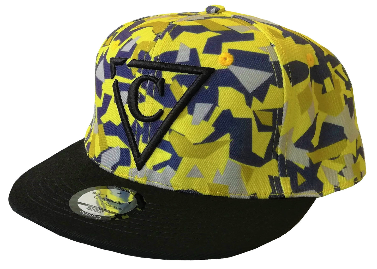 Yellow Polygon Snapback - Capiche Caps Black