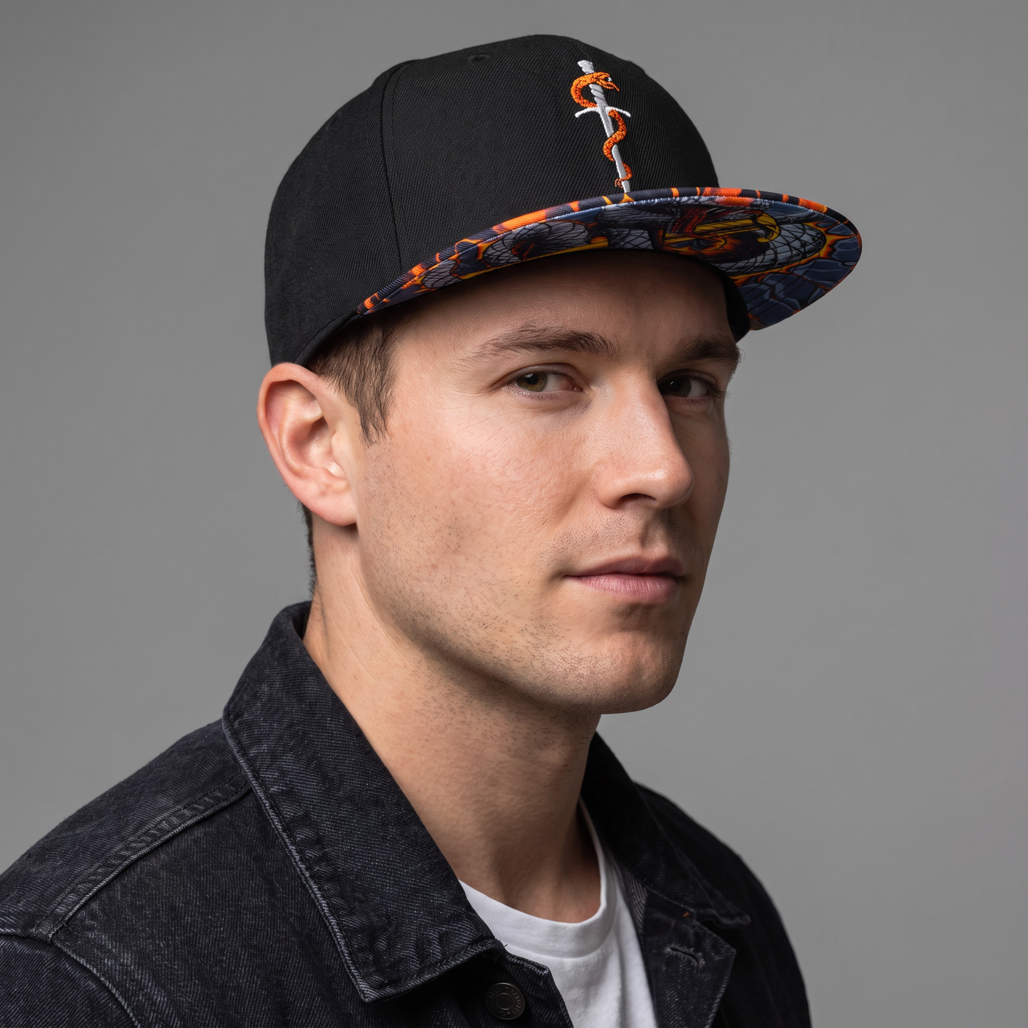 Lava Venom Snapback - Black/Orange Lava Pattern