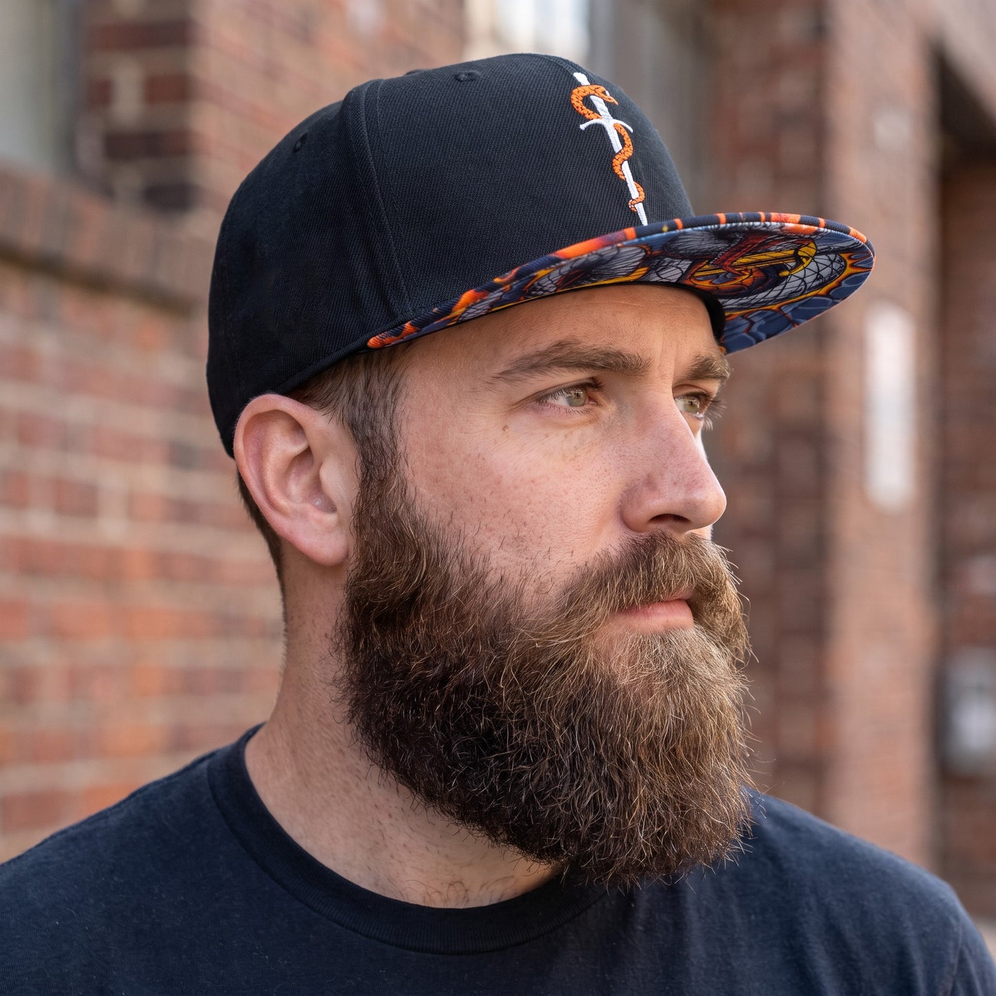 Lava Venom Snapback - Black/Orange Lava Pattern