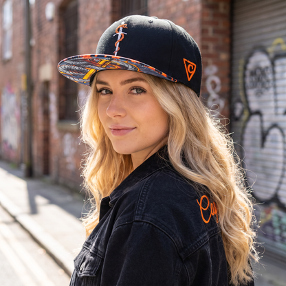 Lava Venom Snapback - Black/Orange Lava Pattern
