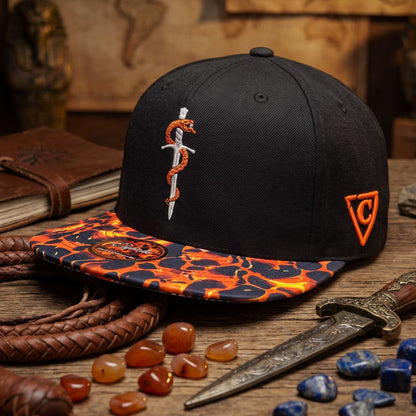 Lava Venom Snapback - Black/Orange Lava Pattern